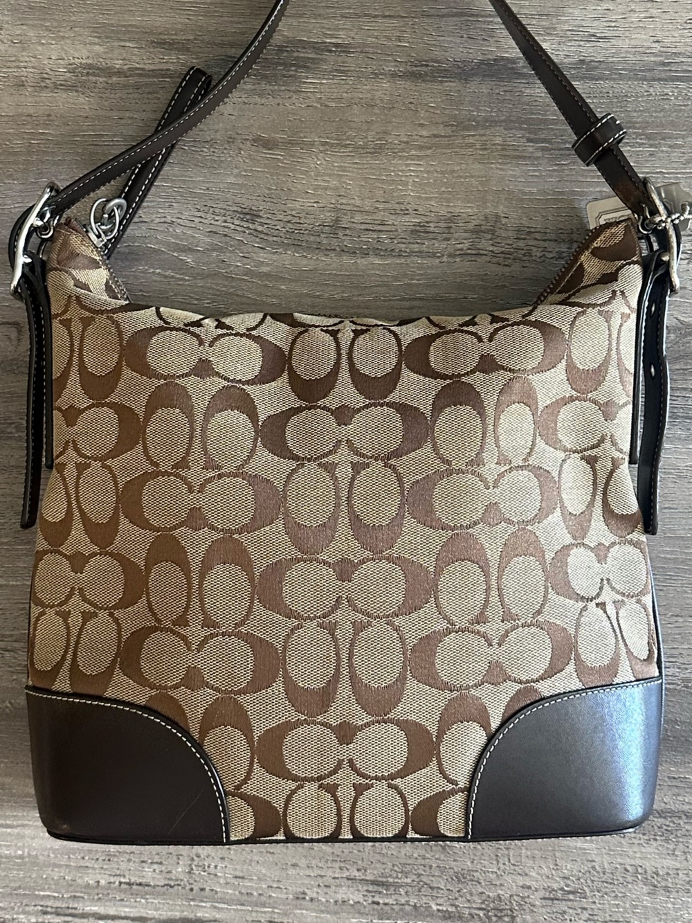 Signature Canvas Crossbody with Leather Trim - Picture 2 of 8